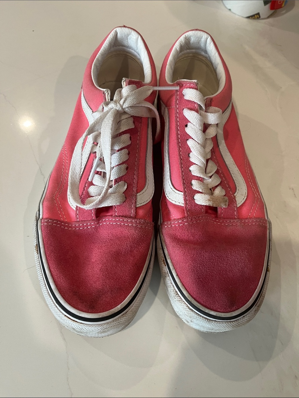 Vans Pink Low-Top Sneakers with White Stripe